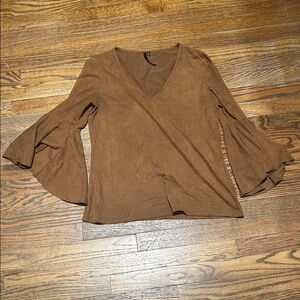 Kat Celine V-Neck Flared Sleeve Blouse